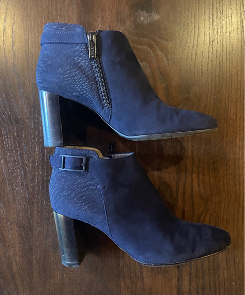 Aquatalia Shoes - Aquatalia Verona Waterptoof Navy Suede Booties